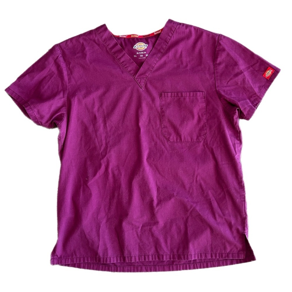 Dickies Plum V-Neck Scrub Top
